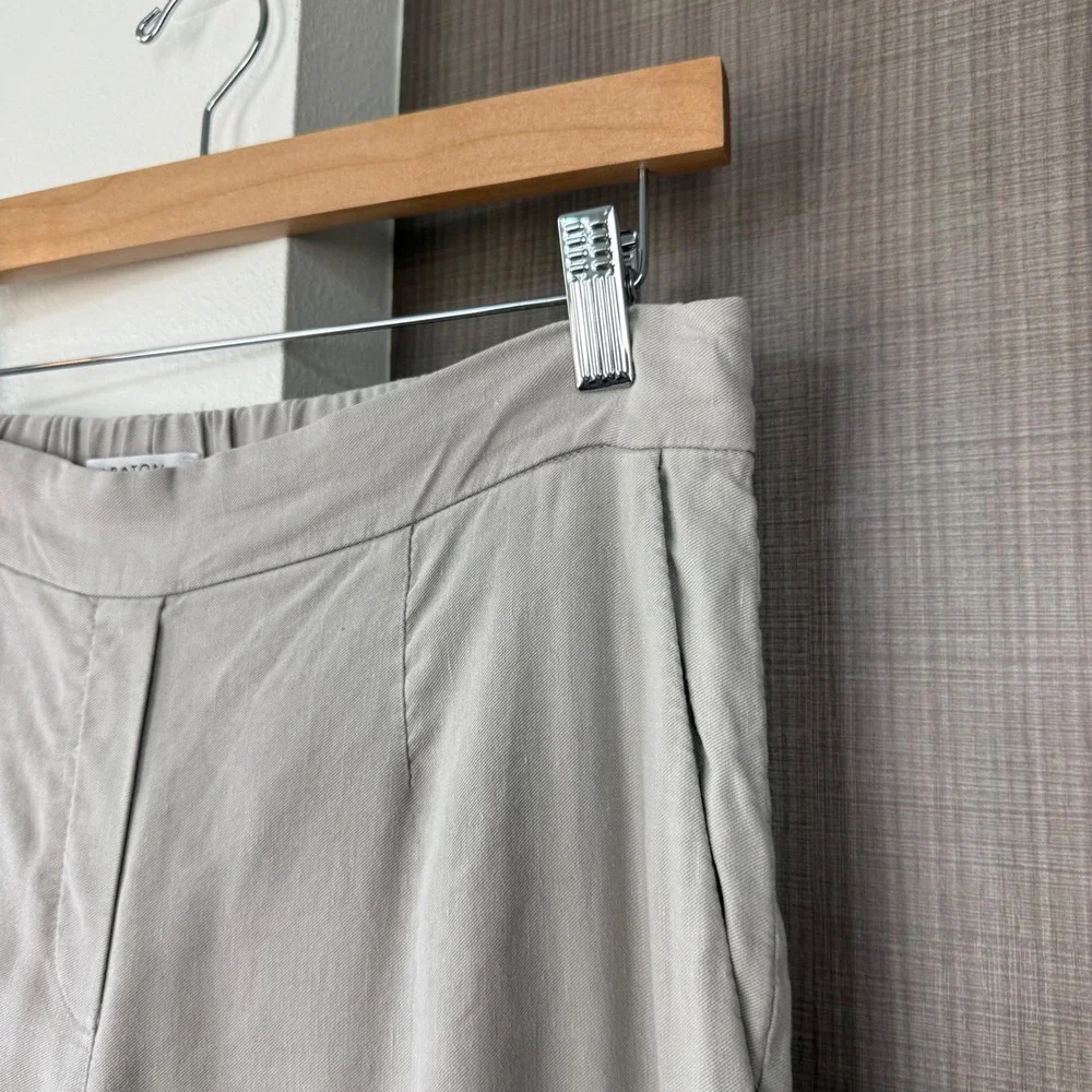 Babaton Aritzia Tan Conan Linen Trouser Pants Cropped Tapered Size 8